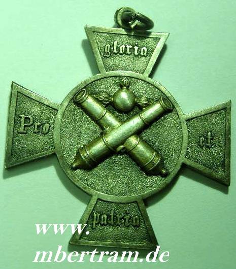 Tragbares Kreuz des Artillerie Vereines Crefeld von 1879