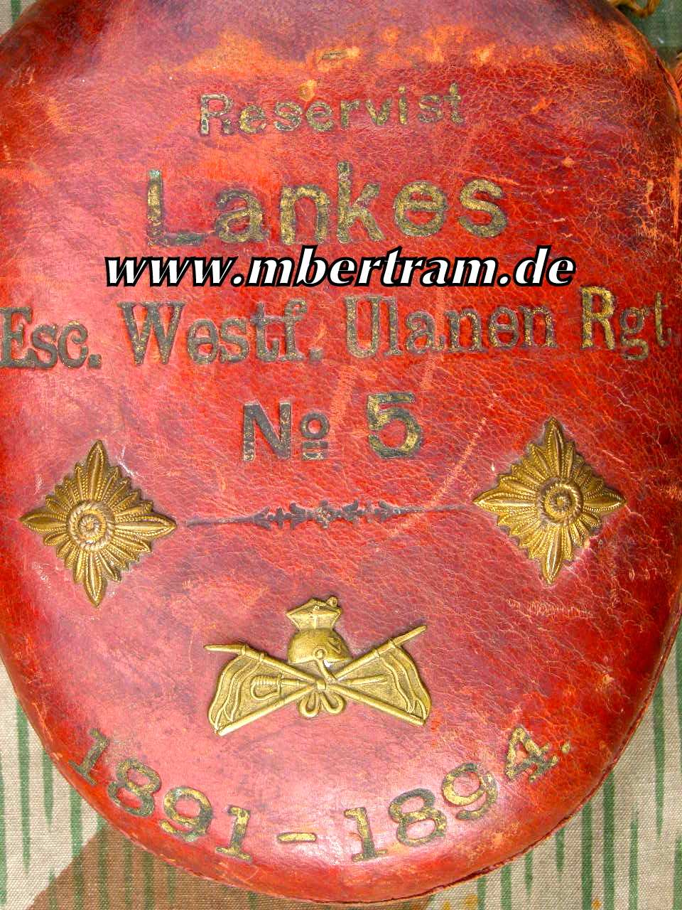 Reservistenflasche 1.Esc. Westf. Ulanen Rgt. No 5, 1891-1894