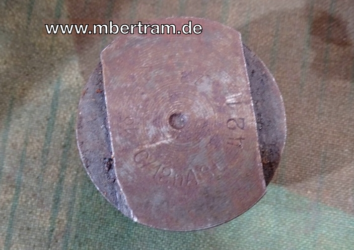 10382-3Z1N1JN5EHUYKn Wehrmacht Deko Sturmgeschütz Panzer Granate 7,5cm KWK 40 mit Hülse, Bodenzünder und Zündschraube