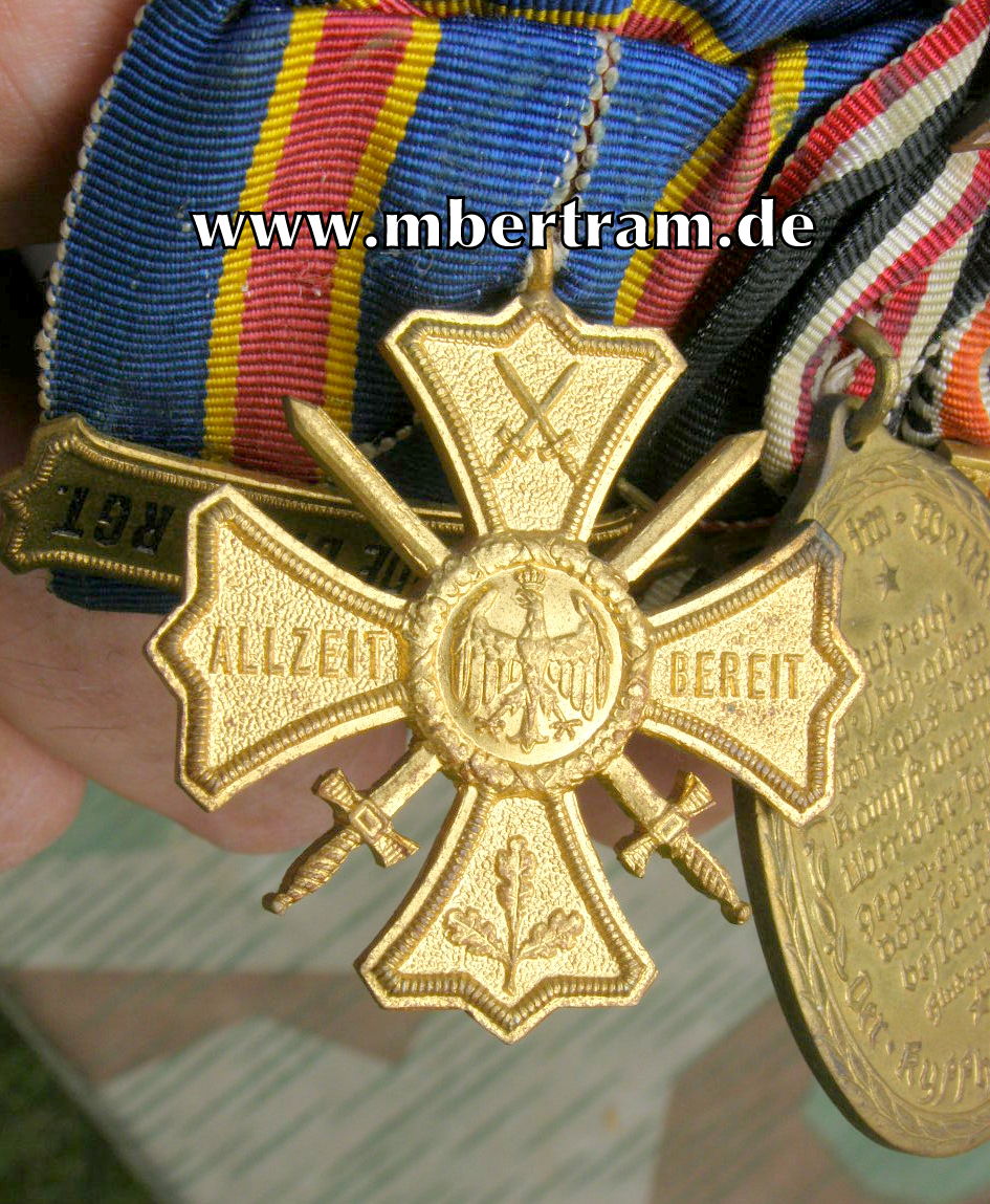 11733-6 4er Ordensspange, 1. WK Teilnehmer, 2. Garde Dragoner Rgt.
