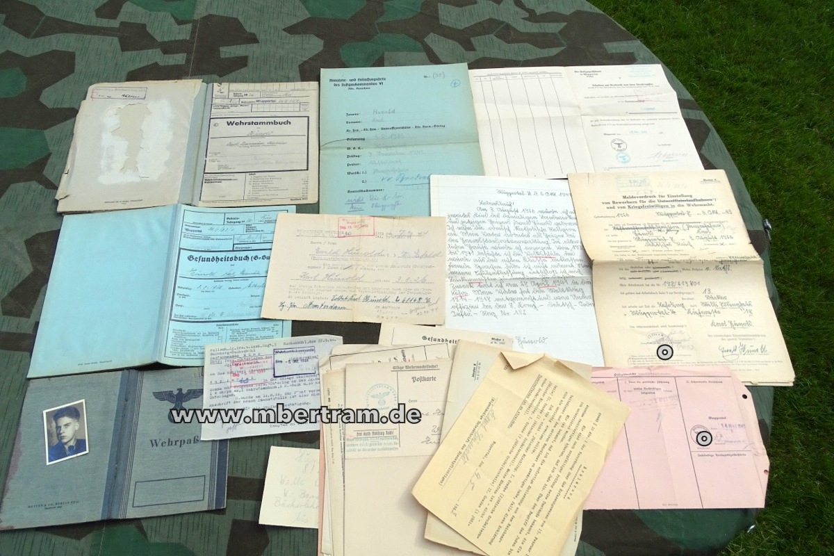 Wehrstammbuch u. Wehrpass 3. Fallschirmjäger Rgt. 3, Feld Div. Hermann Göring