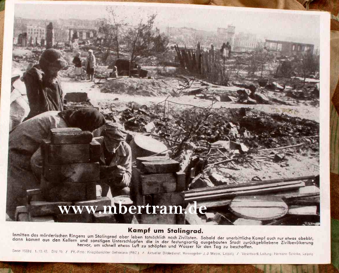 Grosses Pressefoto 17x24cm "Kampf um Stalingrad 1.10.1942"
