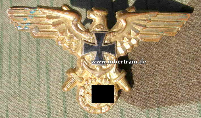 NS Marinebund Mützenadler Aluminium vergoldet