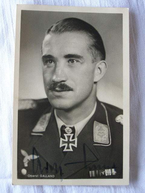 Orig. Signatur Adolf Galland, RK m. Eichenl. Schw, Brillianten