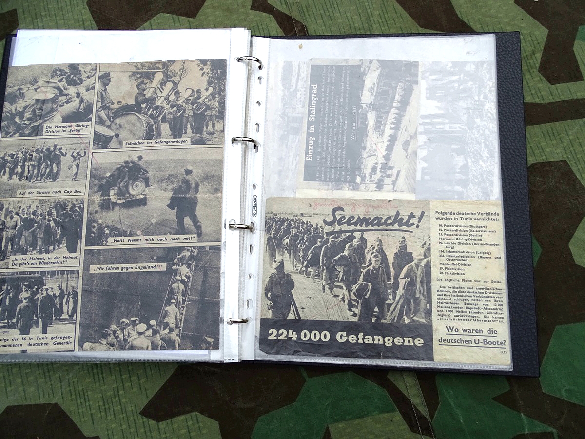 Ordner mit Allierten Abwurf Propaganda Flugblättern des 2. Weltkriegs, 17 Original, 10 Kopie Ordner mit Allierten Abwurf Propaganda Flugblättern des 2. Weltkriegs, 17 Original, 10 Kopie