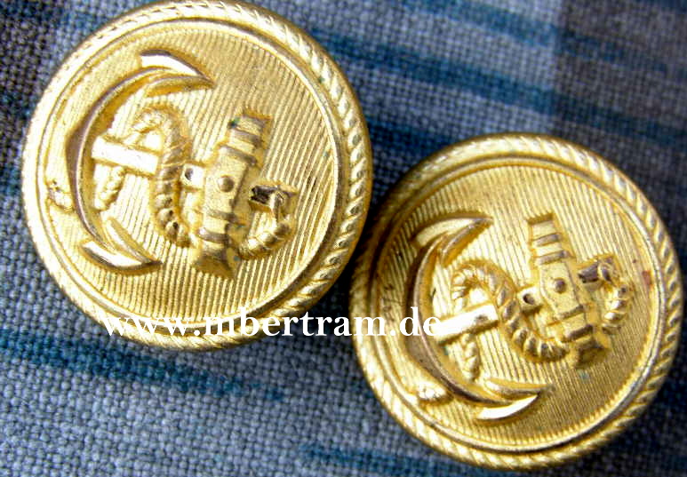 1 Paar KM / Reichsmarine Schulterklappen Knöpfe, 18mm