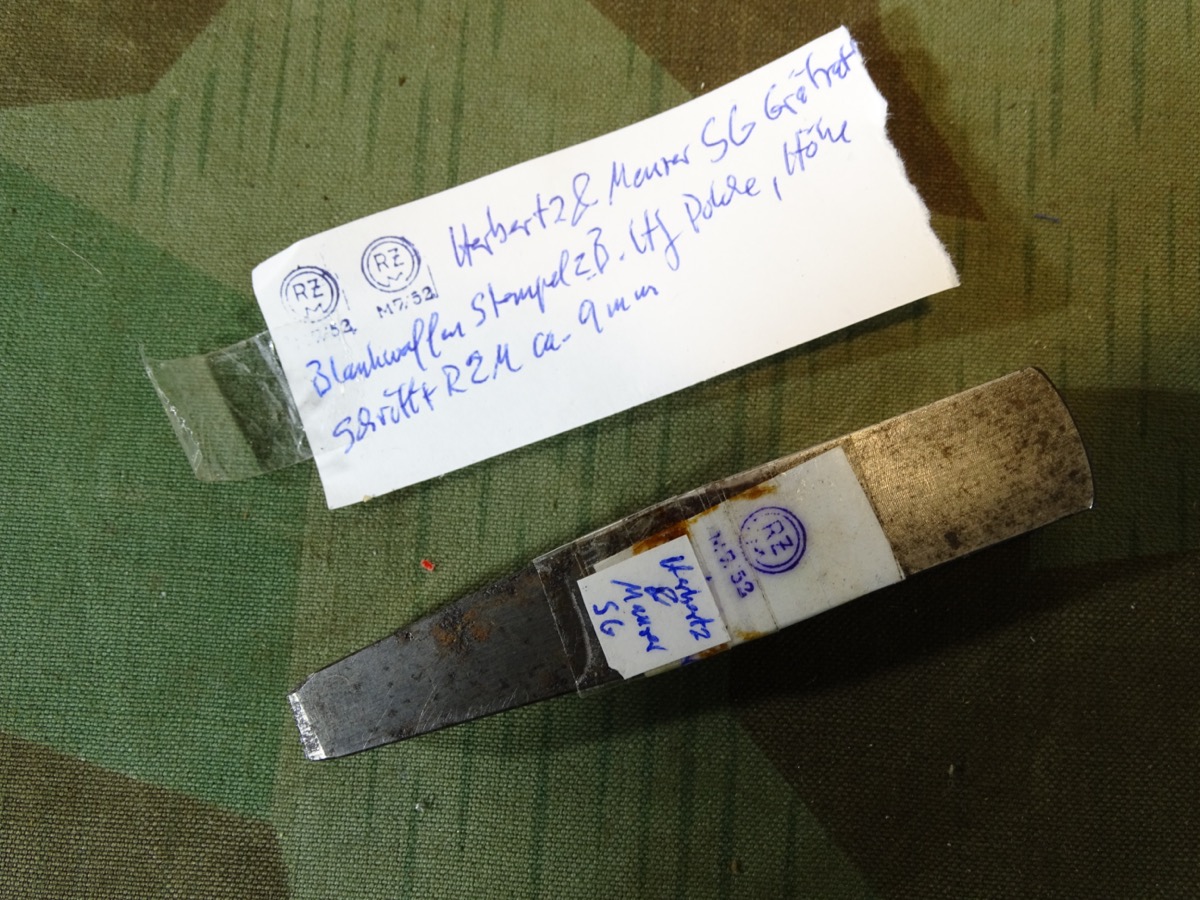 Replik: RZM M 7 / 52  Schlagstempel für Blankwaffen  z.B. HJ u. SA Dolche Herbertz & Meurer Solingen