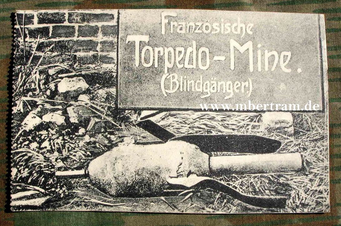 Postkarte " Französische Torpedo Mine " gelaufen 1.3.1918