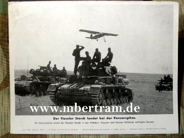 Der Fieseler Storch landet bei der Panzerspitze. 25.08.1941