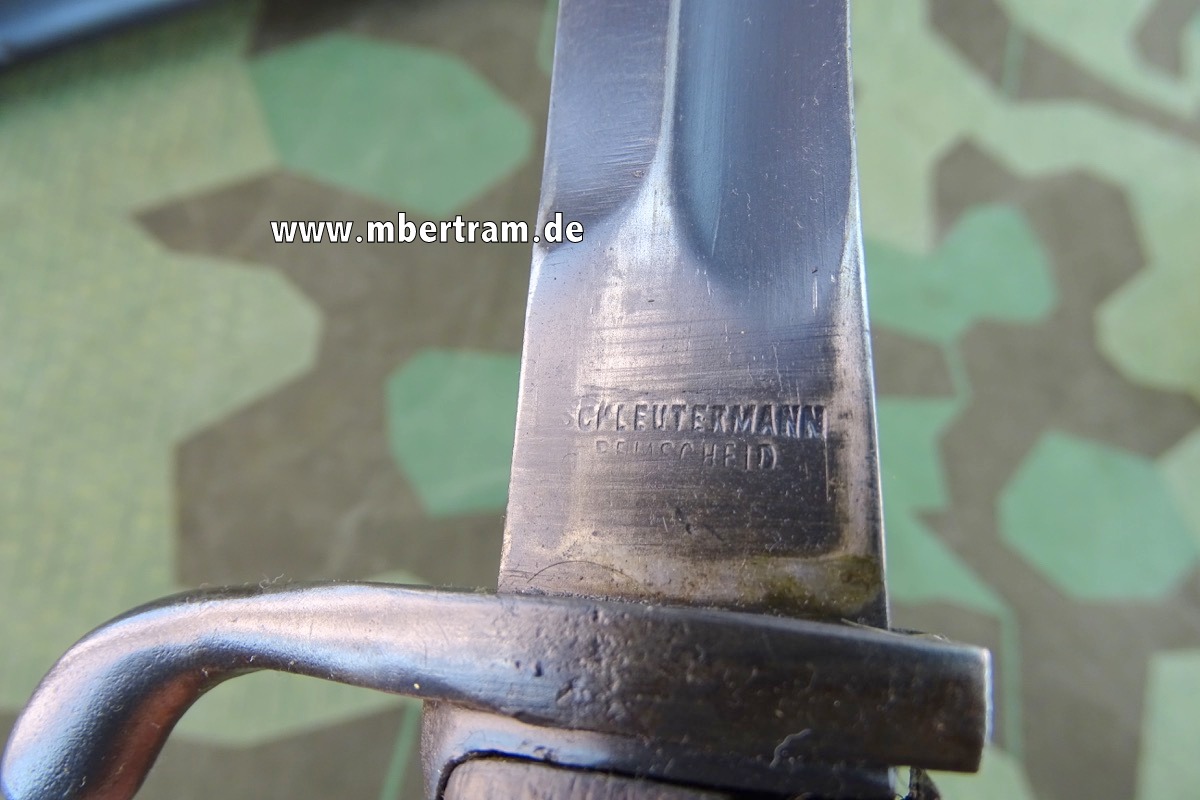 17977-9 1.Weltkrieg Bajonett Mod. 98/05, Koppelschuh " Schleutermann, Remscheid 1918