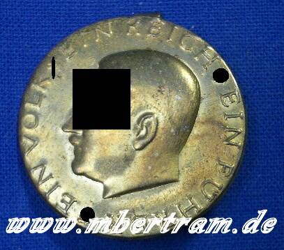 Abzeichen " Ein Volk ein Reich ein Führer", messingfarben