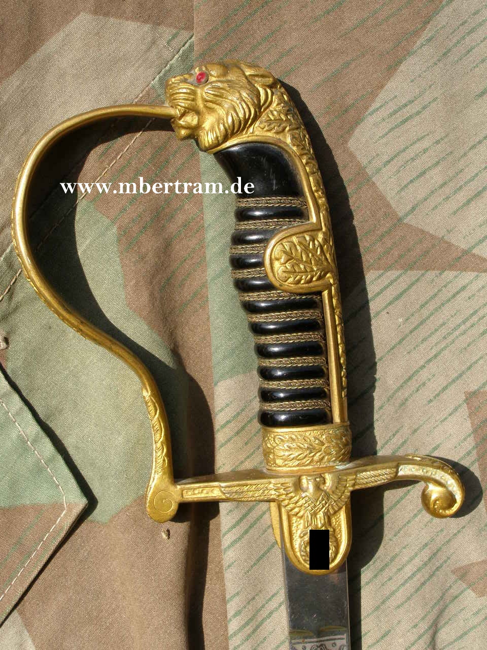8139-1 Heeres Offiziers Löwenkopfsäbe, Klingenätzung, o.Scheide