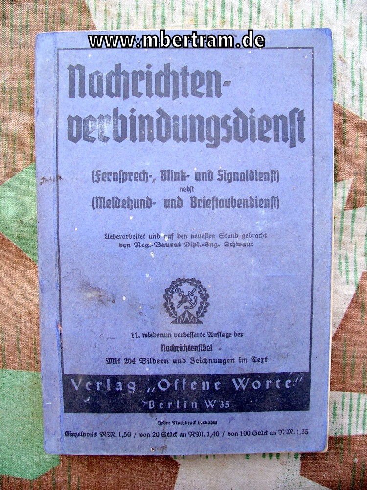WH-Ausbildungsbuch"Nachrichten-Verbindungsdienst"1939"