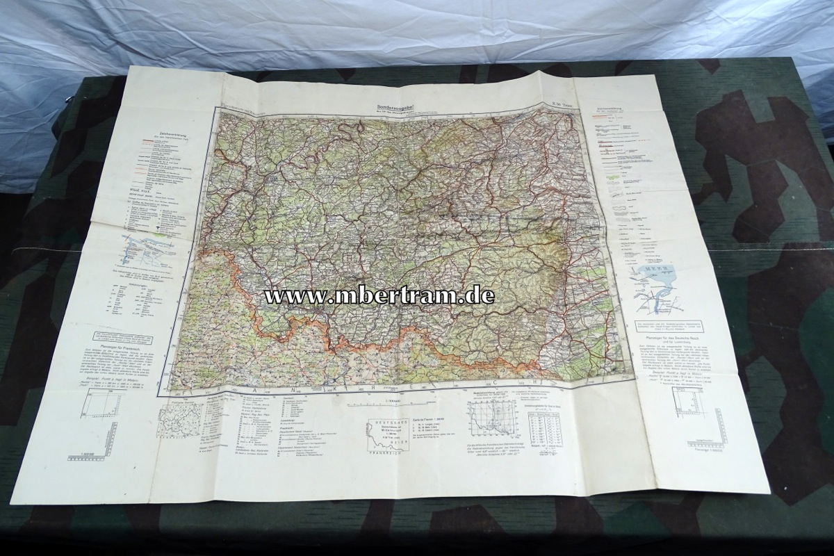 Landkarte Wehrmacht " Nur für den Dienstgebrauch" 1936/39 Mitteleuropa