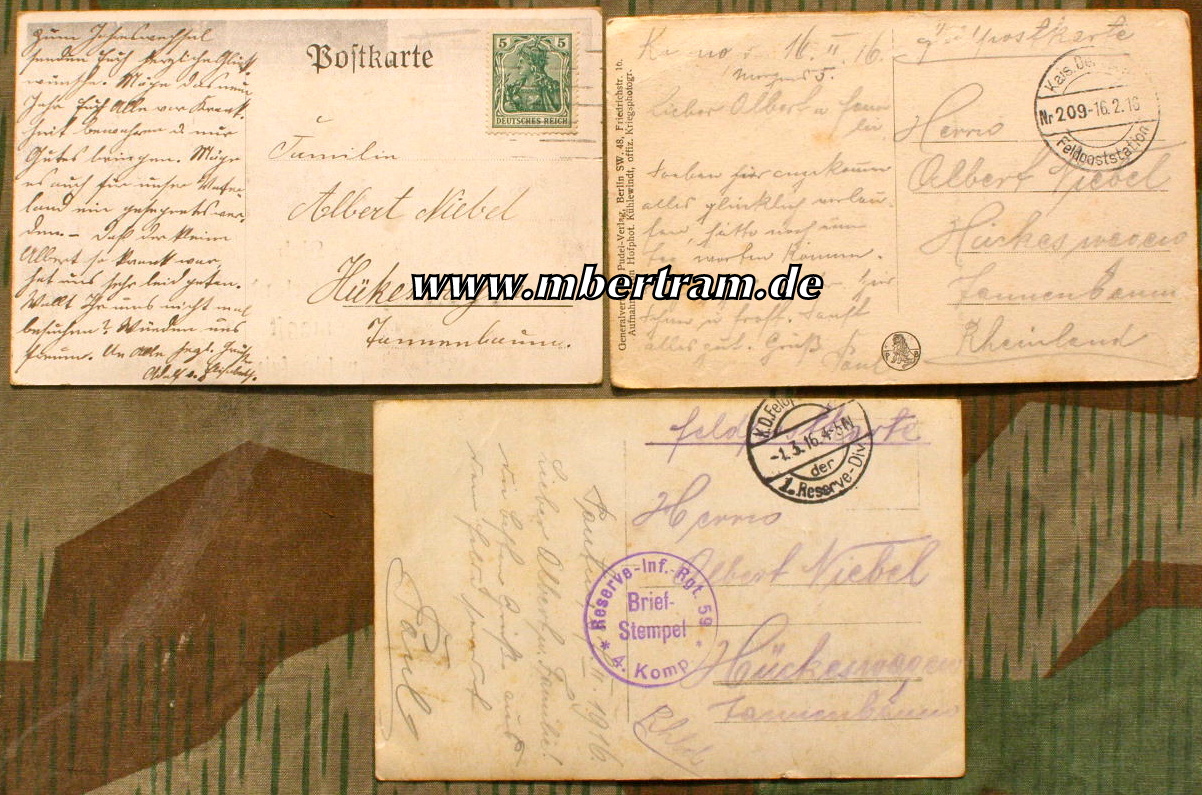 10740-17 35 Feldpostkarten 1. WK, Königl. Landwehr Inf. Rgt. No. 65