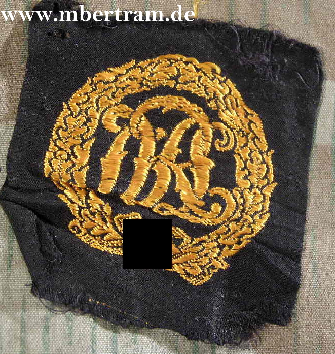 REICHSSPORTABZEICHEN DRL IN BRONZE, gewebt, m. HK