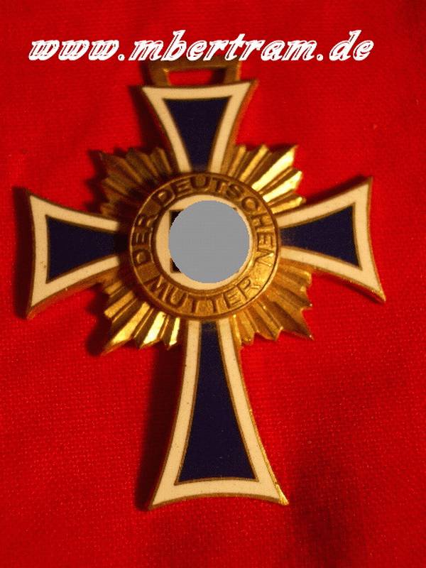 Ehrenkreuz der deutschen Mutter, 1. Stufe, gold, ohne Band