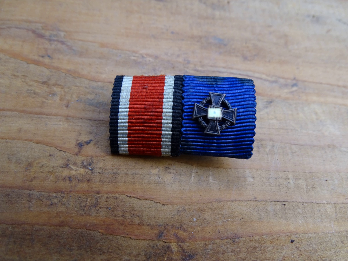 2er Bandspange,  EK2 1939, Treudienst Ehrenzeichen mit Miniatur Auflage