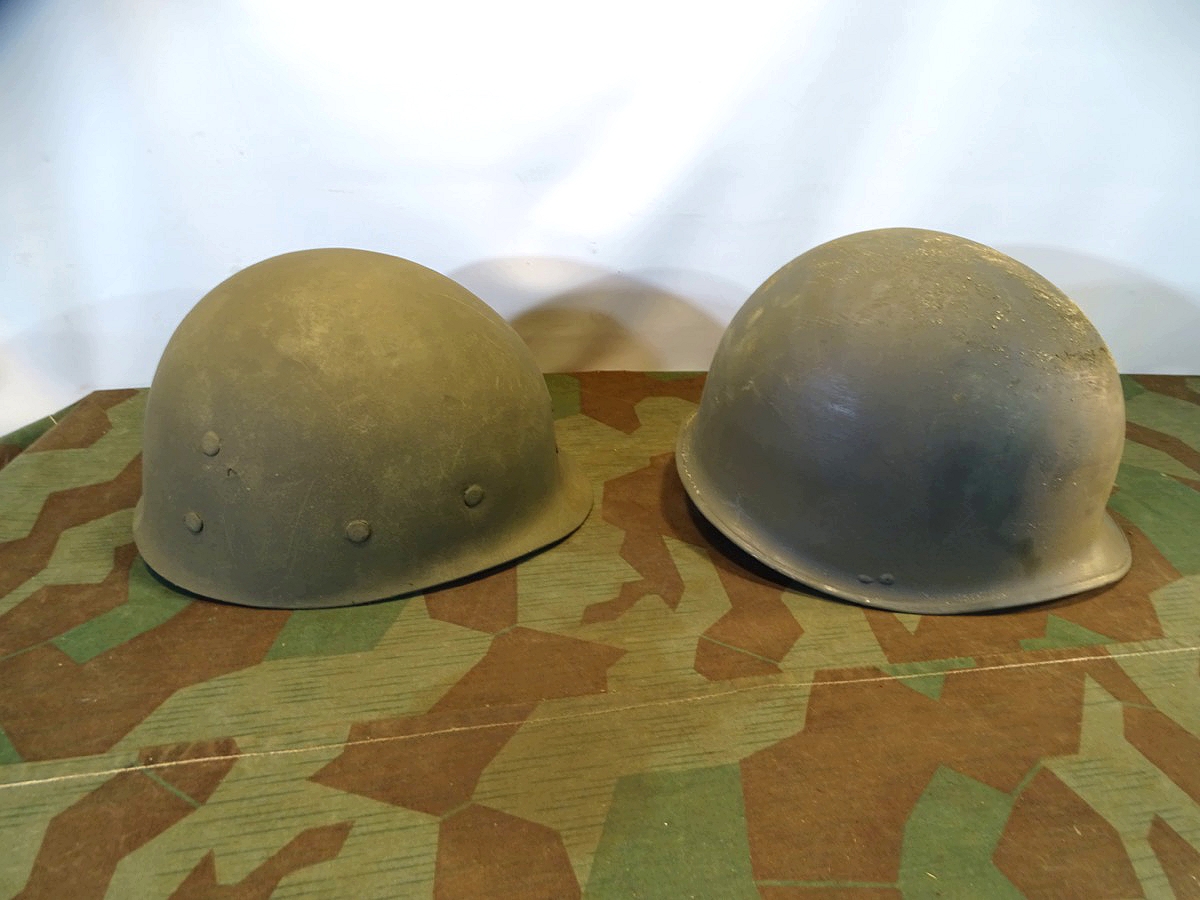 US Stahlhelm Modell 2. Weltkrieg Modell 1944. Innenhelm mit defekten Bändern