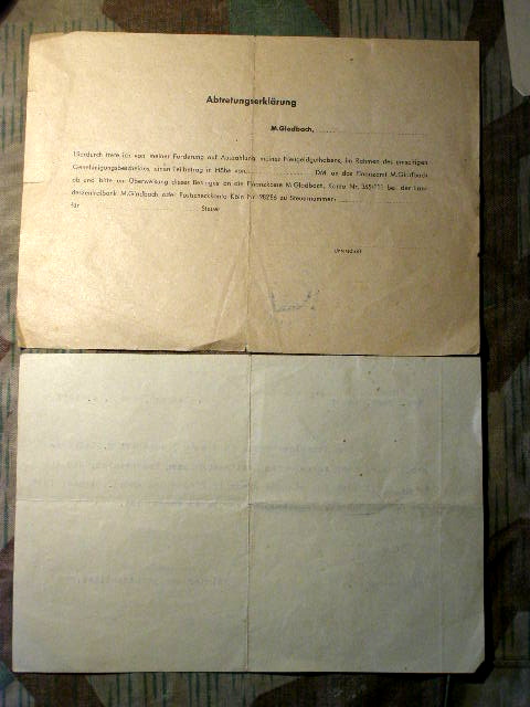 Bescheinigung über EK 2 1914, Frontkämpfer Ehrenkreuz