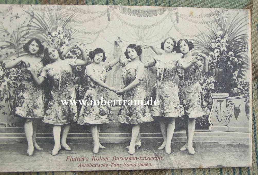 Autogrammpostkarte: Flattens Kölner Burlesken Ensemble