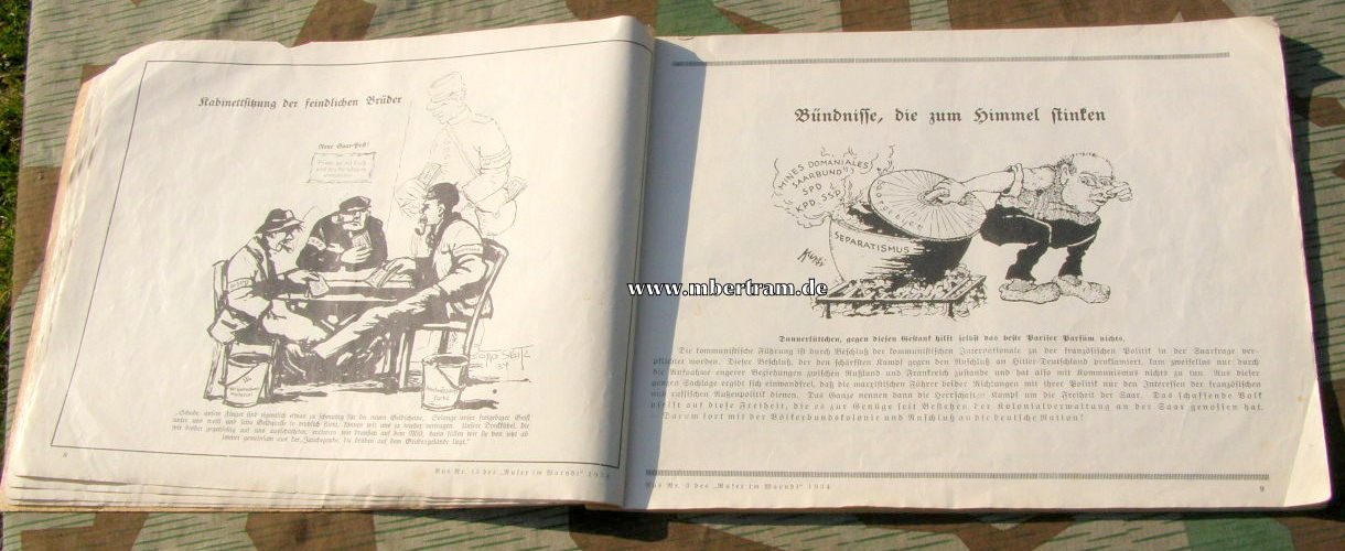 Saarkampf-Karikaturen aus "Der Rufer im Warndt",1935