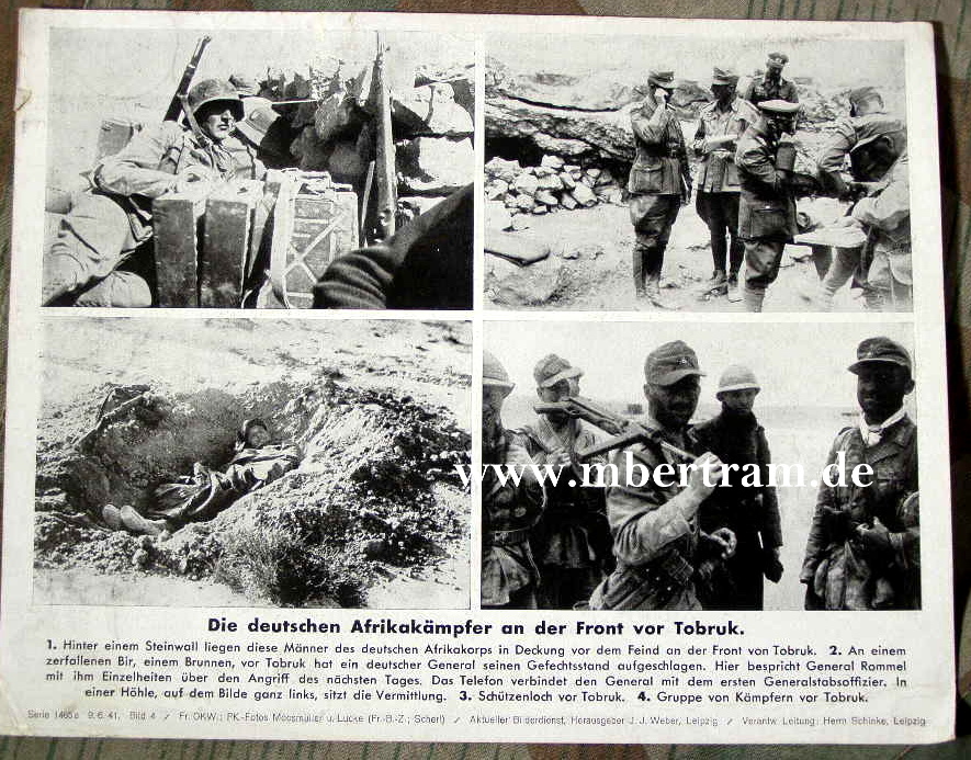 Afrikakorps, Bilder der Front vor Tobruk 09.06.41, 17x24cm