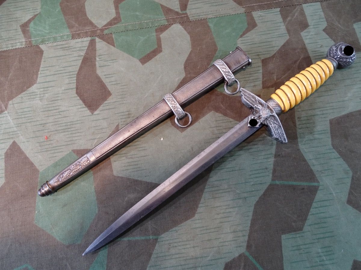 Luftwaffen Offiziersdolch, frühes Stück mit Alu Beschlägen. Hersteller Robert Klaas Solingen