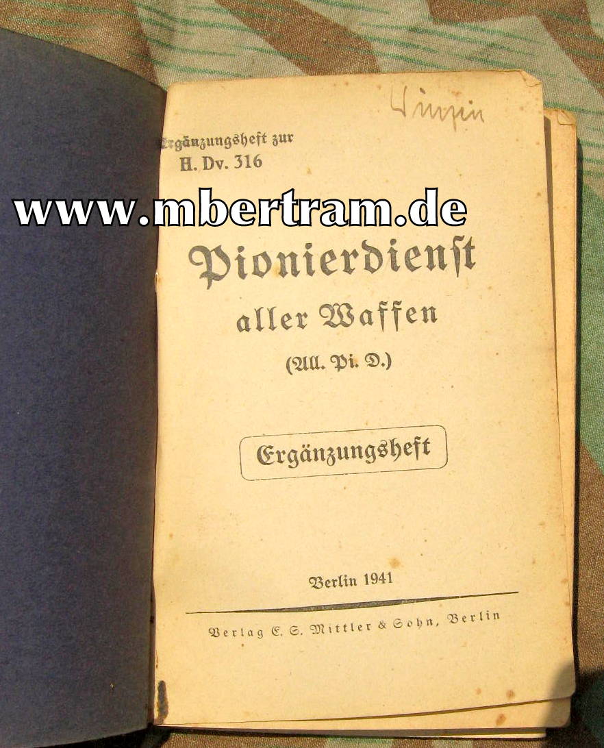 13005-3 Pionierdienst aller Waffen ( All. Pi. D. ) 1941, 105 S.