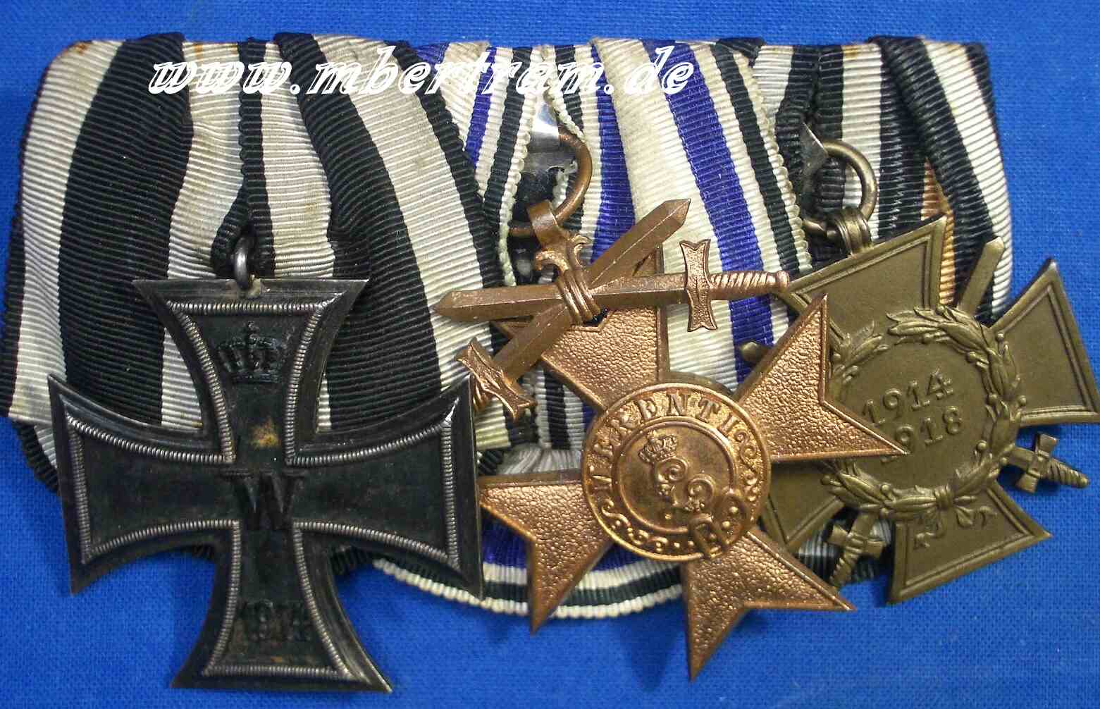 3er Ordensspange Bayern EK 2 1914, Mil.Verd.Kr., Ehrenkr.