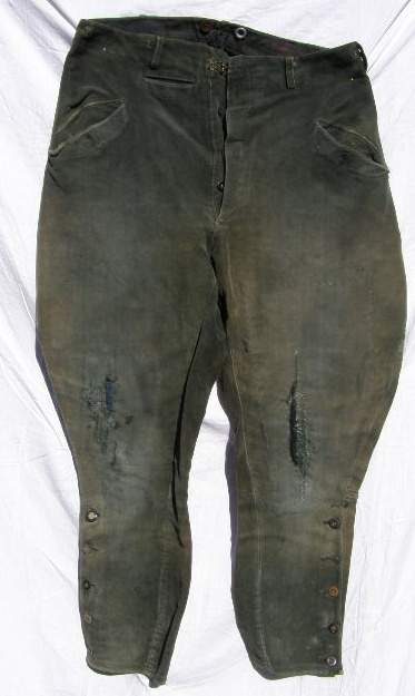 Wehrmacht/ Waffen SS, dunkelgrüne Offiziers Breecheshose