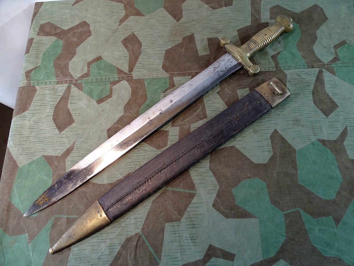 Frankreich Faschinenmesser für Fusstruppen M 1831 mit Scheide, Nummerngleich