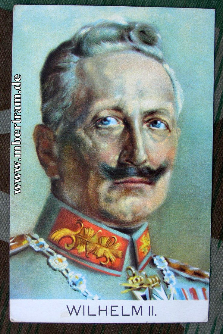 Portrait Postkarte Kaiser Wilhelm II, bunt, Feldpost, 1915