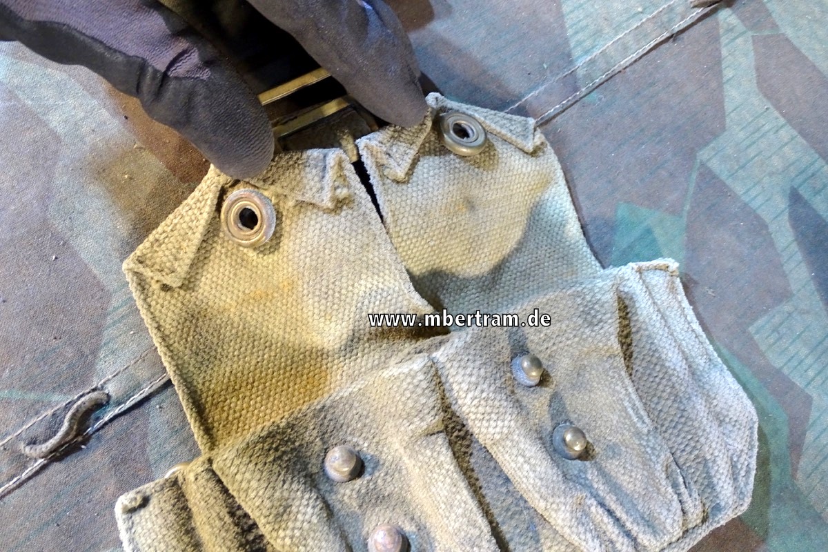Pair WWII BRITISH P37 WEB 2 POCKET AMMO POUCHES