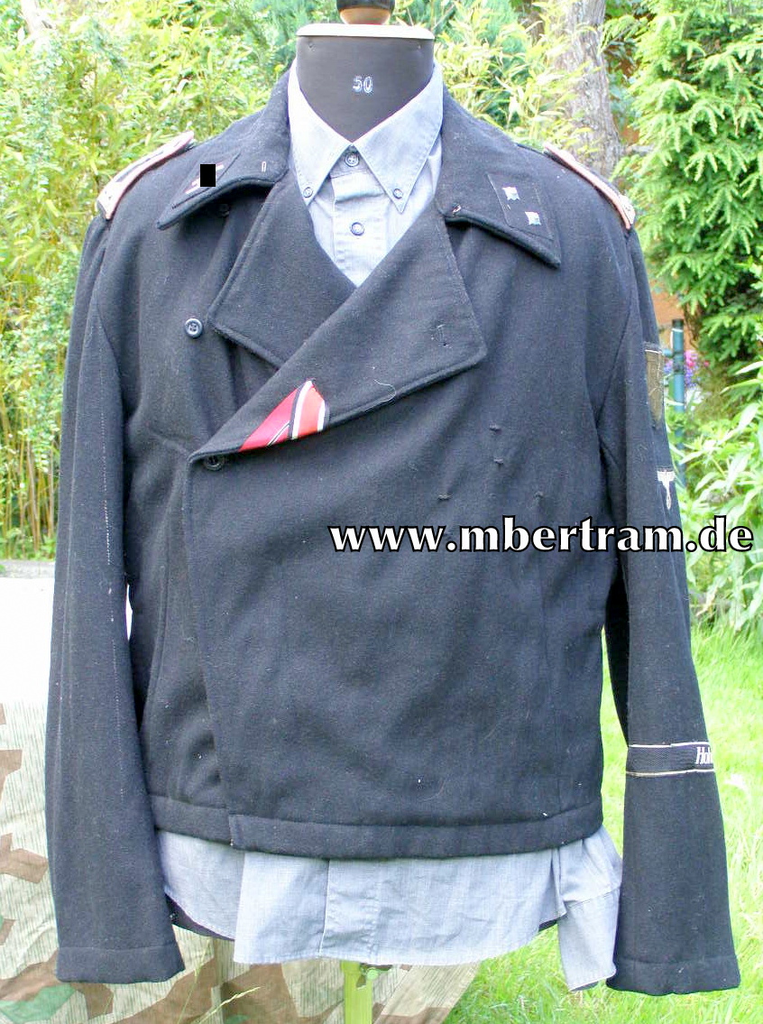 Waffen SS, schwarze Panzerjacke Ober Scharführer., Hohenstaufen mit Effekten