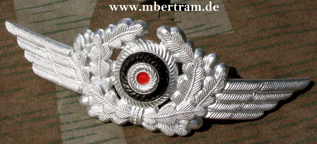 Luftwaffen Schirmmützen Kokarde, Alu. Neuwertig, TOP Zustand