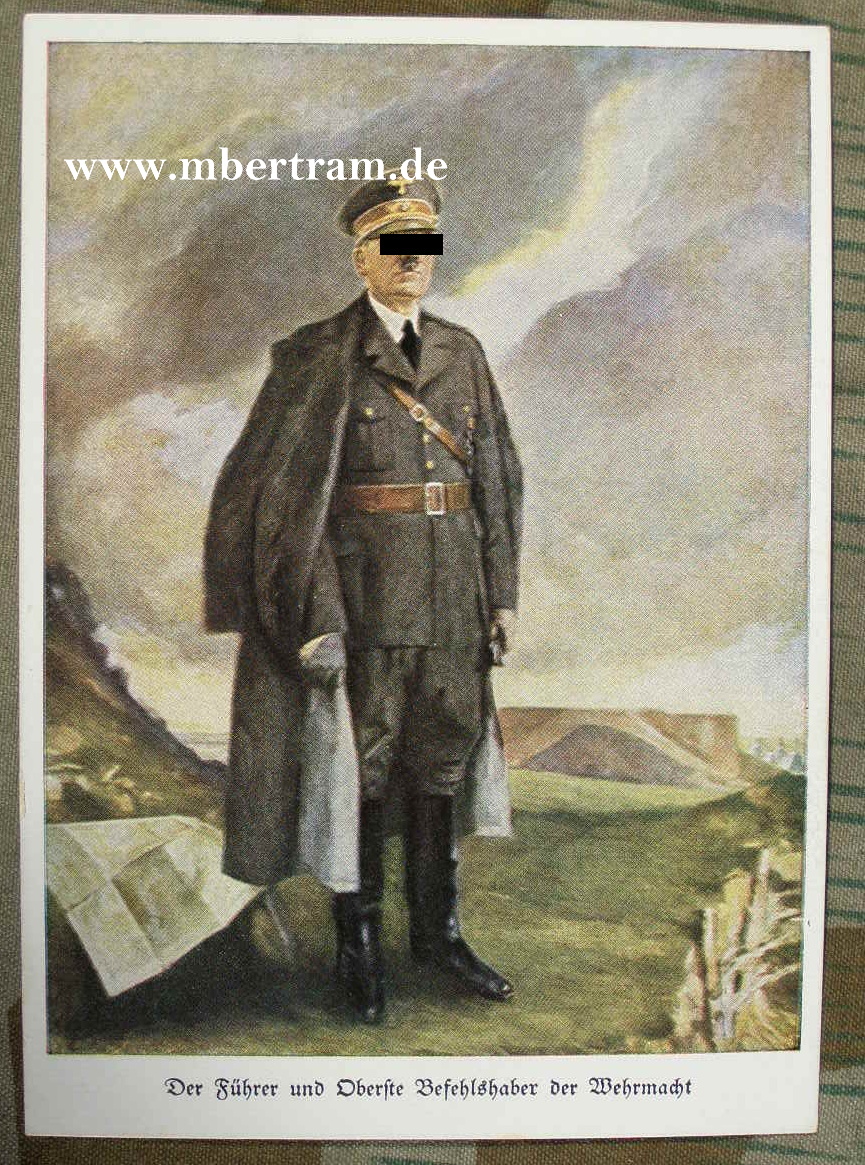 Bunte Propaganda Portrait Postkarte, A. Hitler, Hofmann Verl.