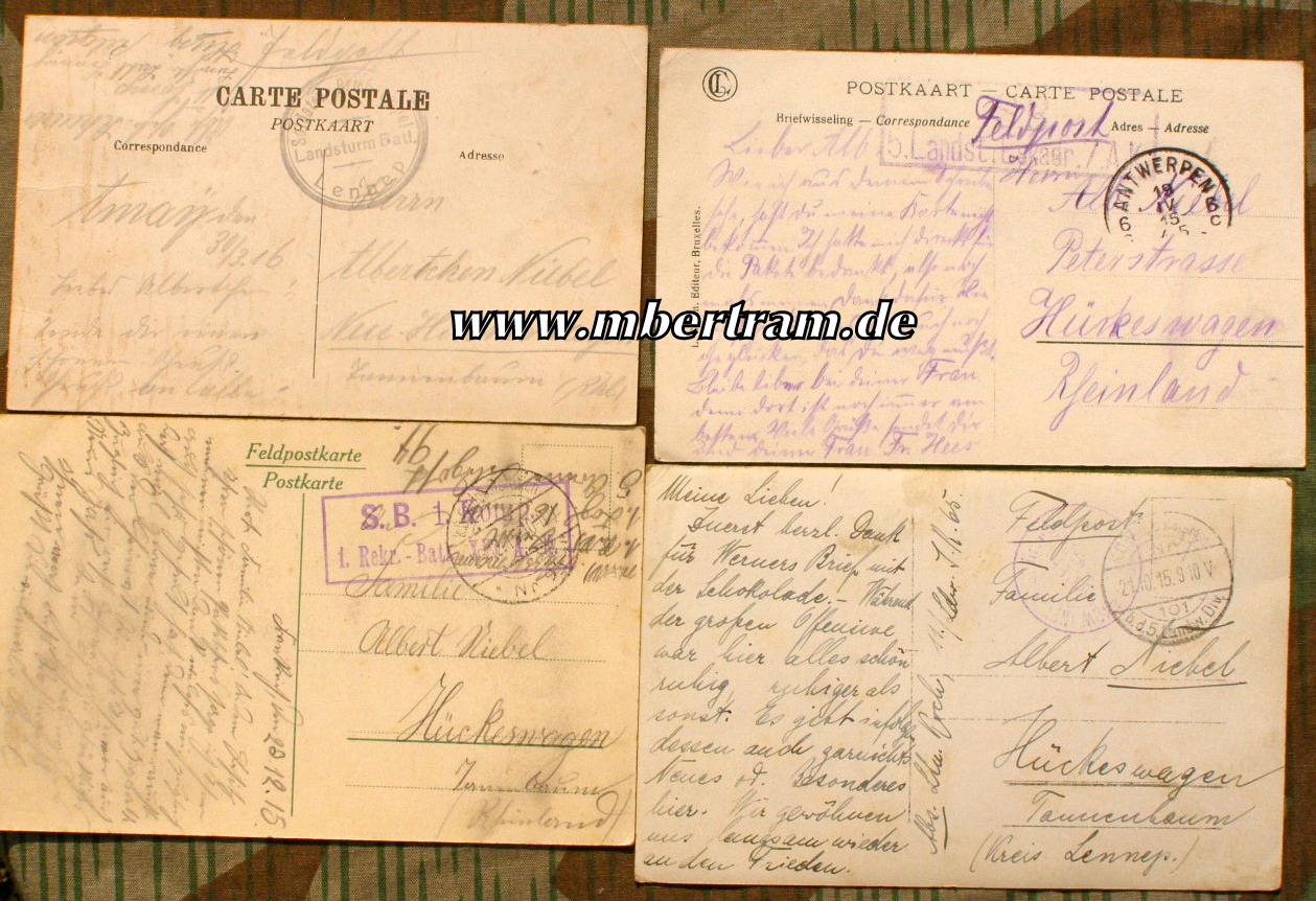 10740-13 35 Feldpostkarten 1. WK, Königl. Landwehr Inf. Rgt. No. 65