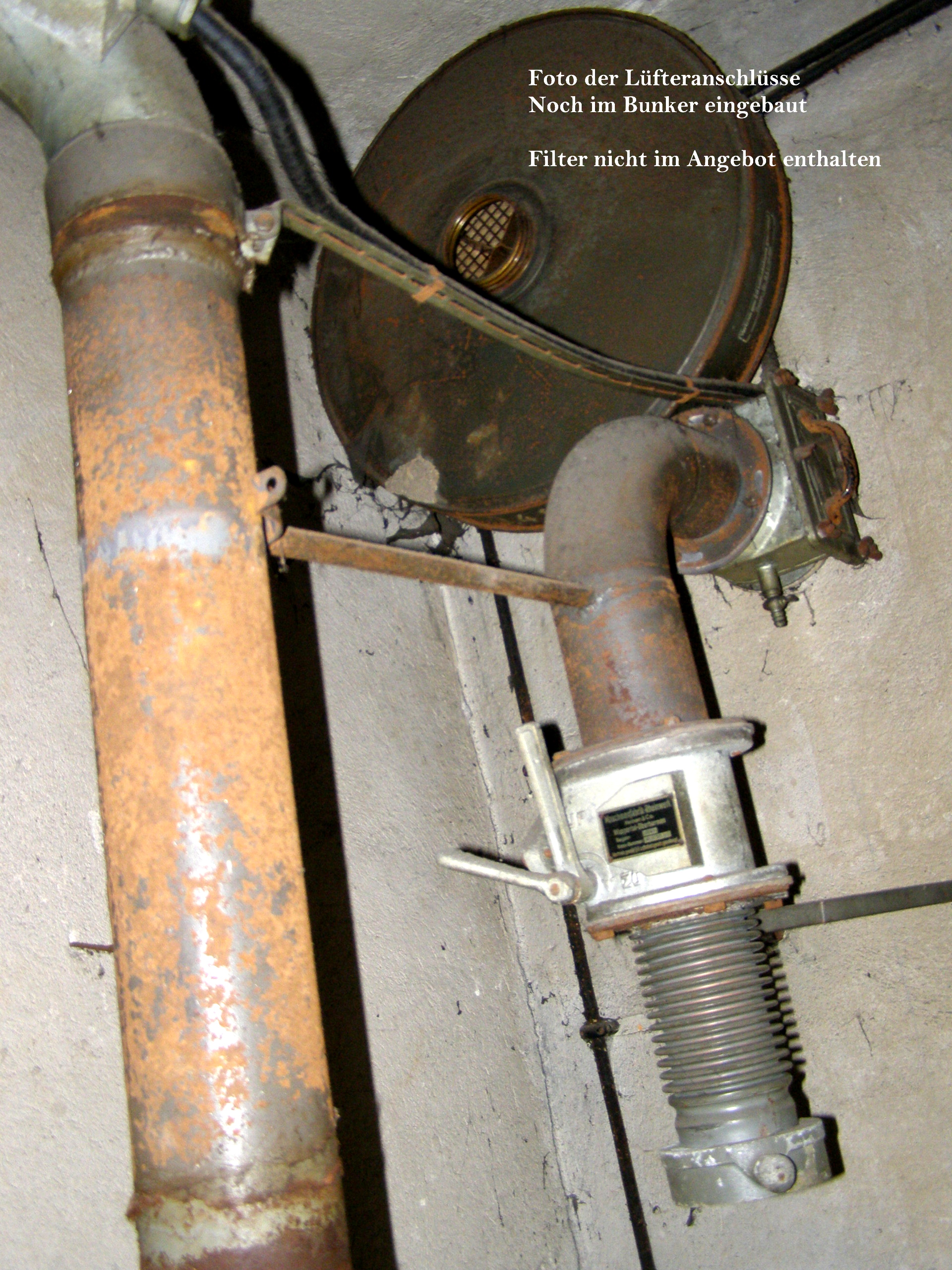 Anschlüsse für Bunker Lüftungsanlage, 1941