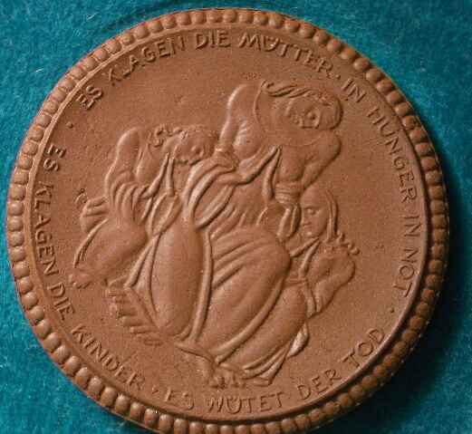 2359-9 4 Porzellan Medaillen, schs. Rotes Kreuz" 1921, Meissen