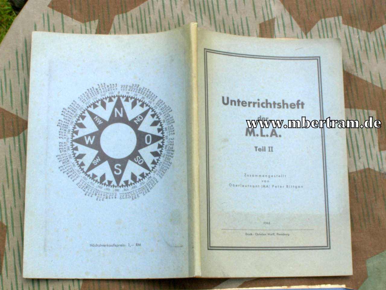 Unterrichtshefte der M.L.A., 1.u. 2. Teil,1943 DK Gold Träger