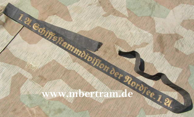 Mützenband KM "1. A. Schiffsstammdivision der Nordsee 1.A."