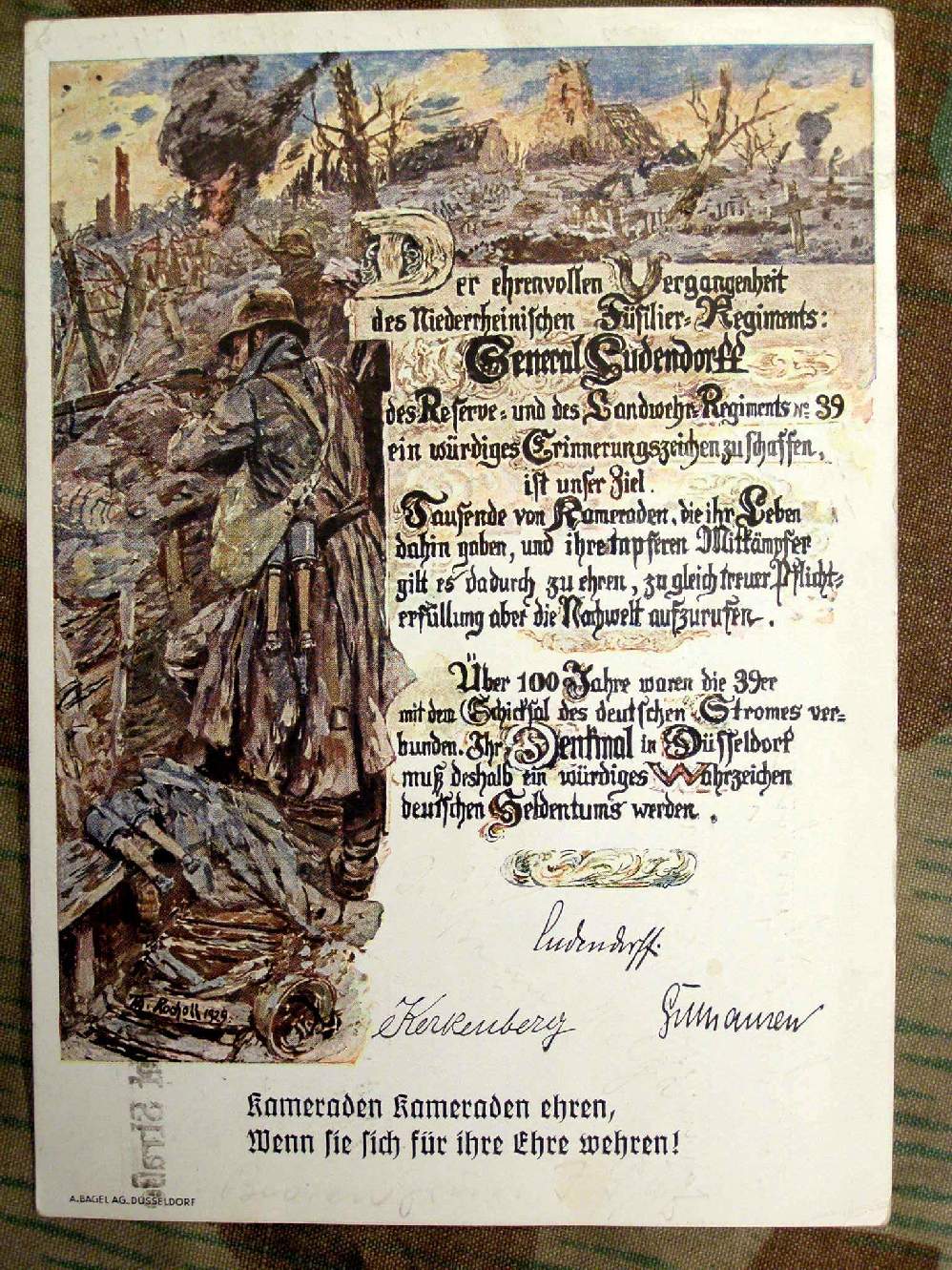 Niederrh.Füss.Rgt Gen.Ludendorf, Res.Rgt, Landwehr Rgt.39