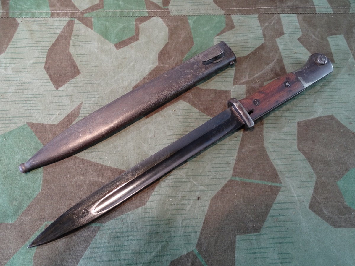 Wehrmachts K 98 Seitengewehr SG 84/98 mit Holz Griffschalen, S/155, E&F Hörster, Solingen