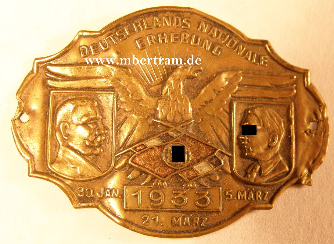 Deutschlands nationale Erhebung 30.Jan.1933 Blechabz.