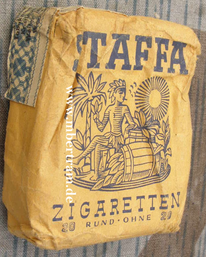 "Staffa" Zigarettenpackung, 20 Stck.1944/45, ungeöffnet
