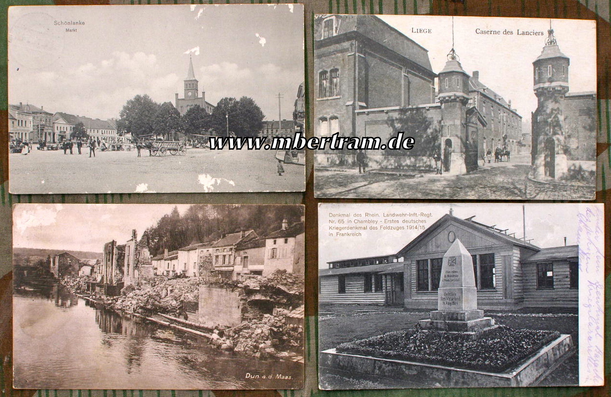 10740-4 35 Feldpostkarten 1. WK, Königl. Landwehr Inf. Rgt. No. 65