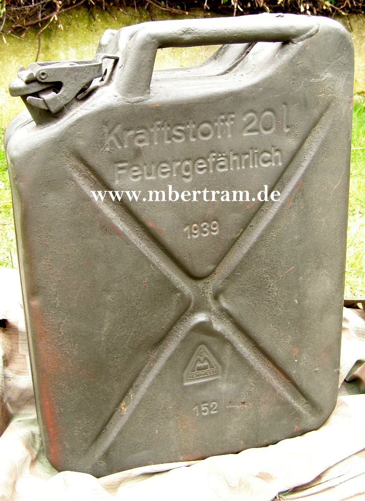 Wehrmacht Heer Kraftstoff Kanister, grün, 1939 M-Schwelm