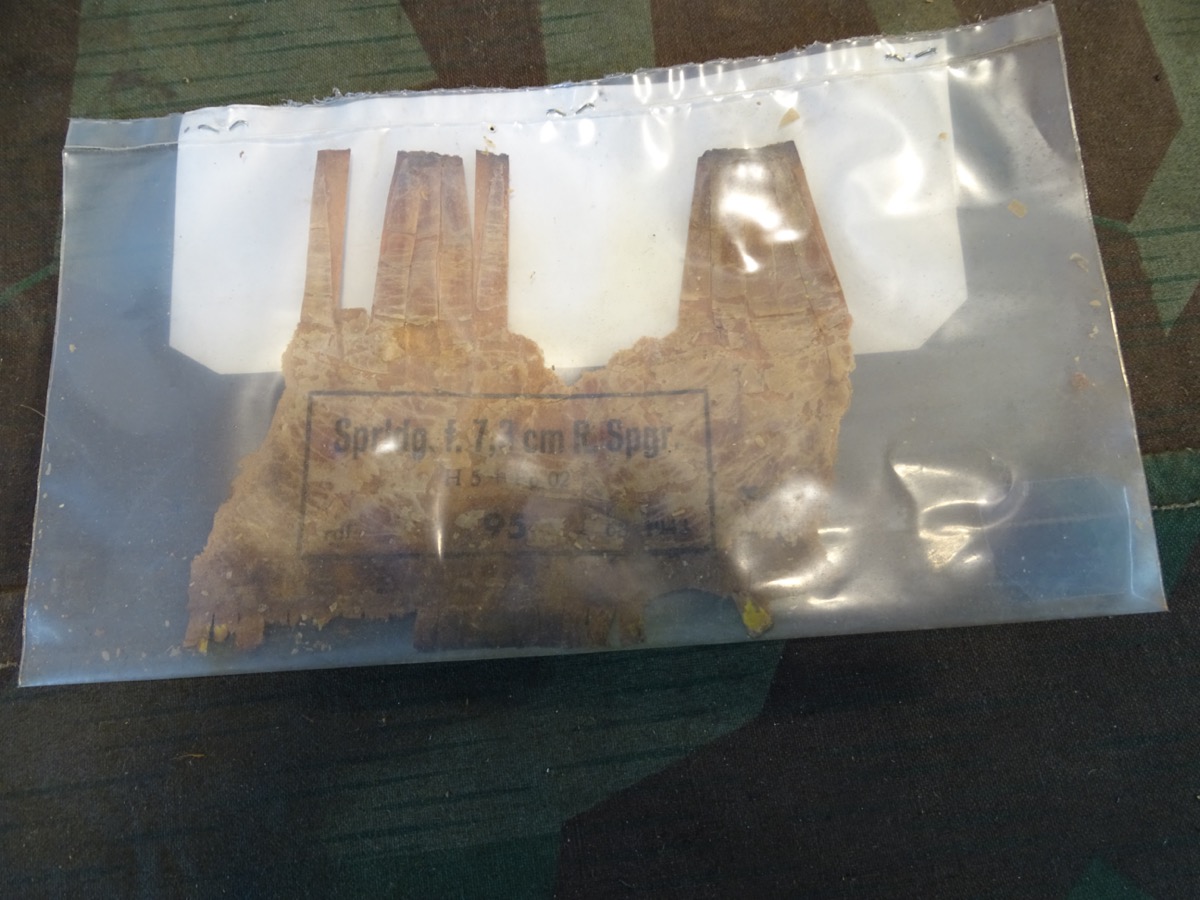 Papierverpackung für Sprengladung der 7,3 cm Fön Rakete, code rdf