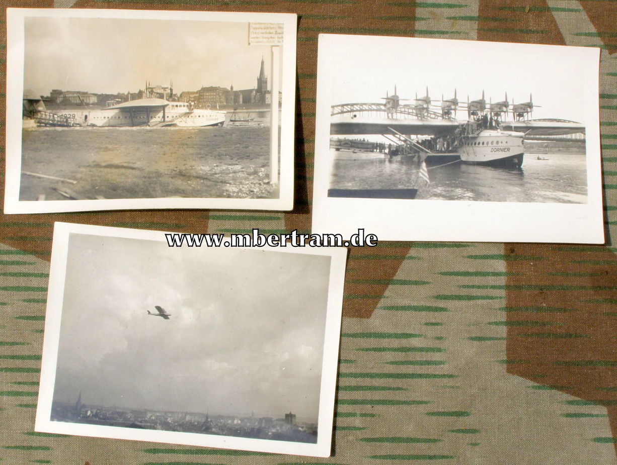3 Fotos Dornier Flugboot " DO X", Abmessungen ca. 9x6,5